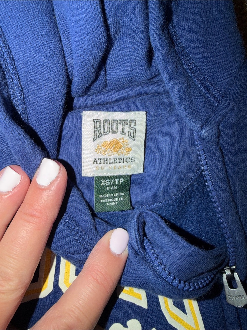 Roots Kids Navy and Yellow Athletic Hoodie